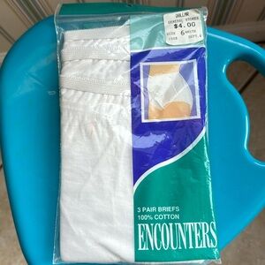 NOS Vintage Cotton Panties Briefs sz 6 3 pr Sealed Package Deadstock USA Made